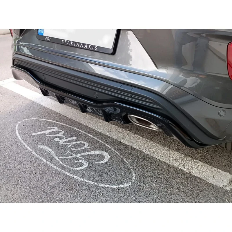 Motordrome Rear bumper skirt (Diffuser) compatible with Ford Puma ST-Line 2019-2024 (ABS Glossy Black)