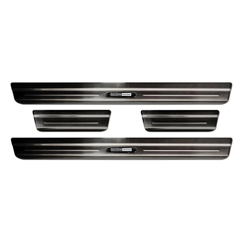 Avisa Black Inox door sill protectors compatible with Volkswagen Taigo 2021- 'Exclusive Edition' - 4-pieces