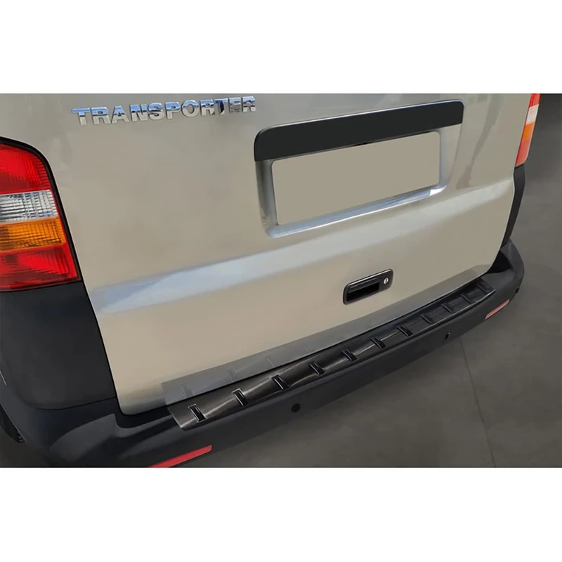 Avisa Black Stainless Steel Rear bumper protector compatible with Volkswagen Transporter T5 2003-2015 incl. Multivan/Caravelle 'STRONG EDITION'