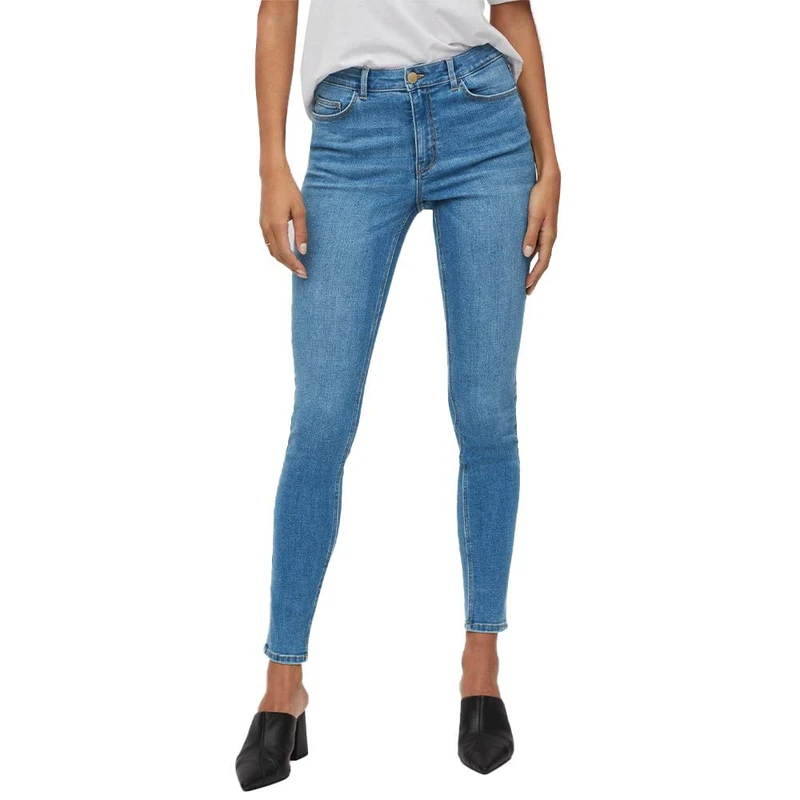 Vila Women's Jeans, Medium Blue (Medium Blue Denim), S / 32L