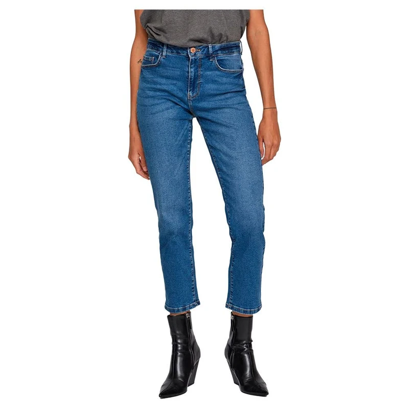 Vila Women's Viality Jo MBD RW Straight SU-NOOS Jeans, Medium Blue Denim, 36/30, Medium Blue (Medium Blue Denim), 36W x 30L