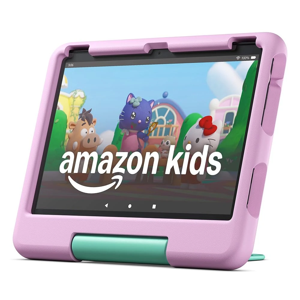 Amazon Fire HD 10 Kids tablet (newest gen) | ages 3–7, includes ads-free books, games, apps and videos that children love, 10.1" brilliant screen, parental controls, 2-year worry-free guarantee, 32 GB