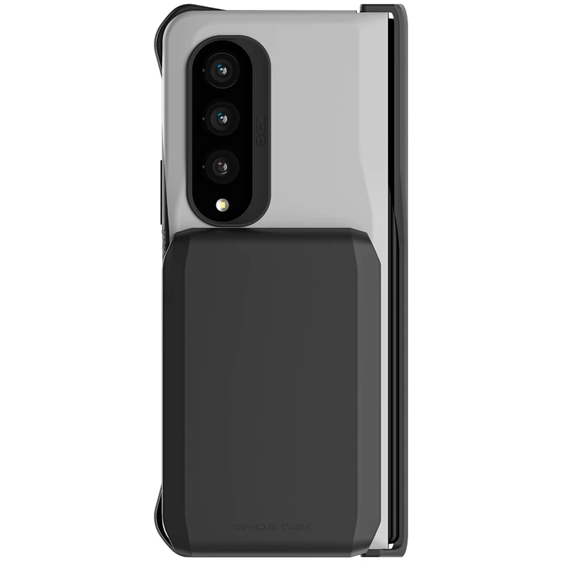 Ghostek EXEC Galaxy Fold4 Wallet Case with Detachable Magnetic Credit Card Holder and Hinge Protection Supports Wireless Charging Phone Cover Designed for 2022 Samsung Galaxy Z Fold 4 (7.6inch) (Gray)