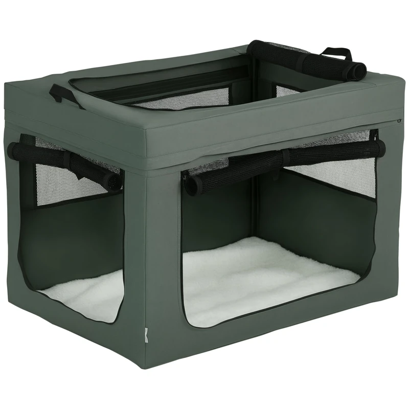 PawHut 90cm Pet Carrier, Cat Carrier, Cat Bag, Pet Travel Bag w/ Cushion, Carry Bag, for Medium and Large Dogs - Grey