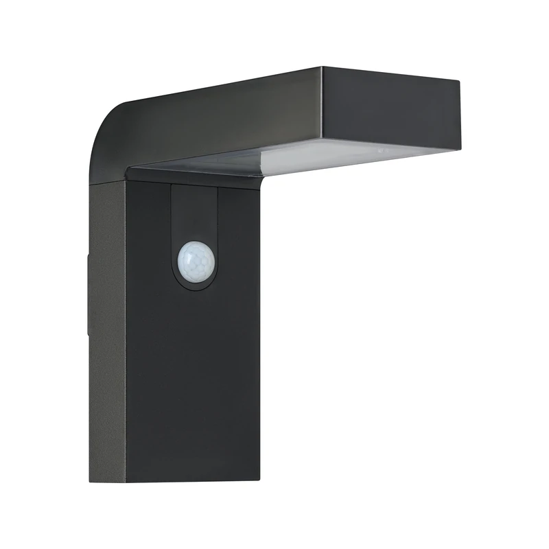 Eglo LED Outdoor Wall lamp Barracconi, Solar Light with Motion Detector and Twilight Sensor, Porch Lighting Made of Black Aluminium, IP44