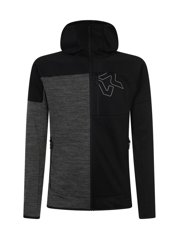 Rock Experience REMC02411-C142 KOBRA HOODIE FZ MAN FLEECE Sweatshirt Men's 0208(CAVIAR)+O014(GREY MELANGE) L