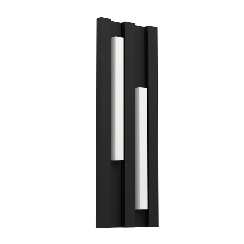 Eglo LED Outdoor Wall Light Fixture Fandina, Outside Wall lamp Rectangular, Porch Lighting Made of Metal in Black, Warm White, IP55