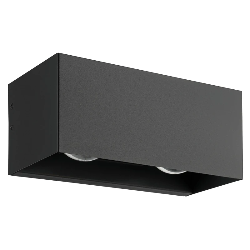 Eglo LED Outdoor Wall spot Light Lesmo, Outdoor Wall lamp uplight Downlight, Porch Lighting Made of Aluminium in Black, Warm White, IP44