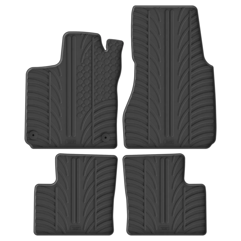 GLEDRING Rubber Mats Set Compatible with Renault Twingo E-Tech 2020 (T Profile 4 Pieces + Mounting Clips)