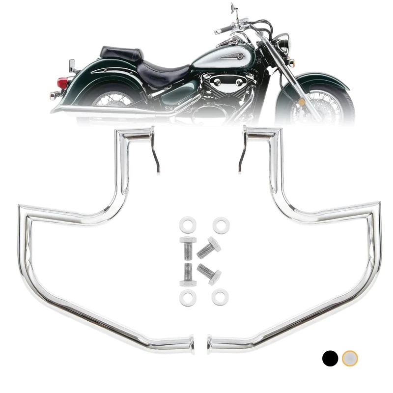 Kinglemc Crash Bar Engine Guard Highway Freeway Bar for Suzuki VL800 Intruder Volusia 800 C50 M50 Boulevard 2005-2022 (Silver)