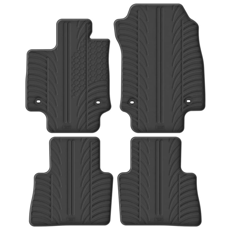 GLEDRING Set of Rubber Mats Compatible with Lexus NX PHEV 2022- (T Profile 4-Piece + Mounting Clips), Black