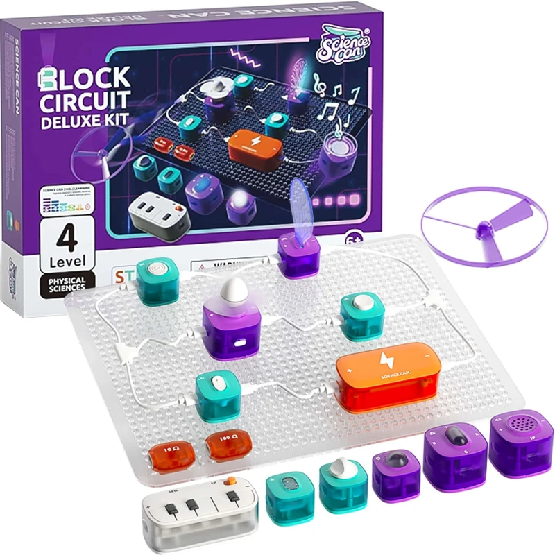 Science Can Block Circuit Essential Set (53 Different Electrifying Experiments, STEM Projects Electricity & Electricity, Block Circuit Essential Kit, from 8+ Years, Colourful) 1600322022ig0101 - Image 1