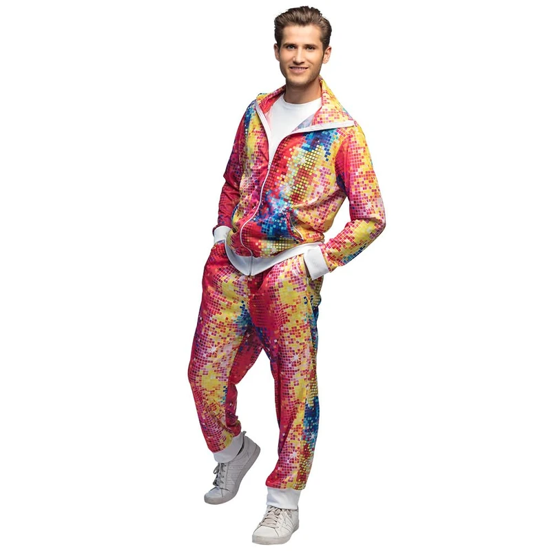 Boland - Men's disco tracksuit, camping suit, jogging suit, 80s outfit, group costume, theme party, carnival