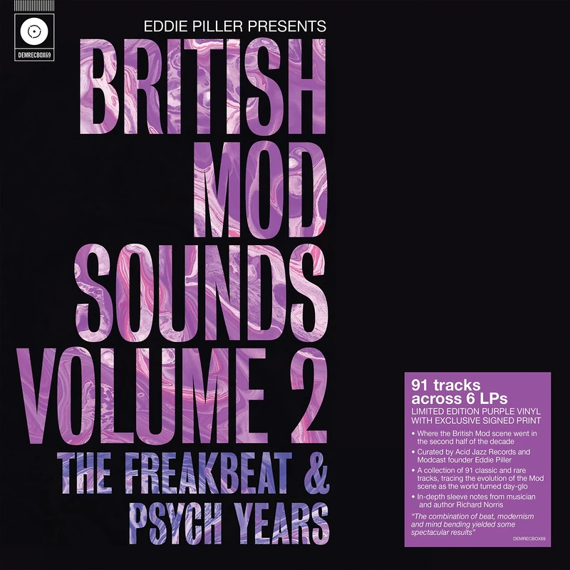 Eddie Piller Presents British Mod Sounds of The 1960s Volume 2: The Freakbeat & Psych Years (6 x 140g Purple vinyl) [VINYL]