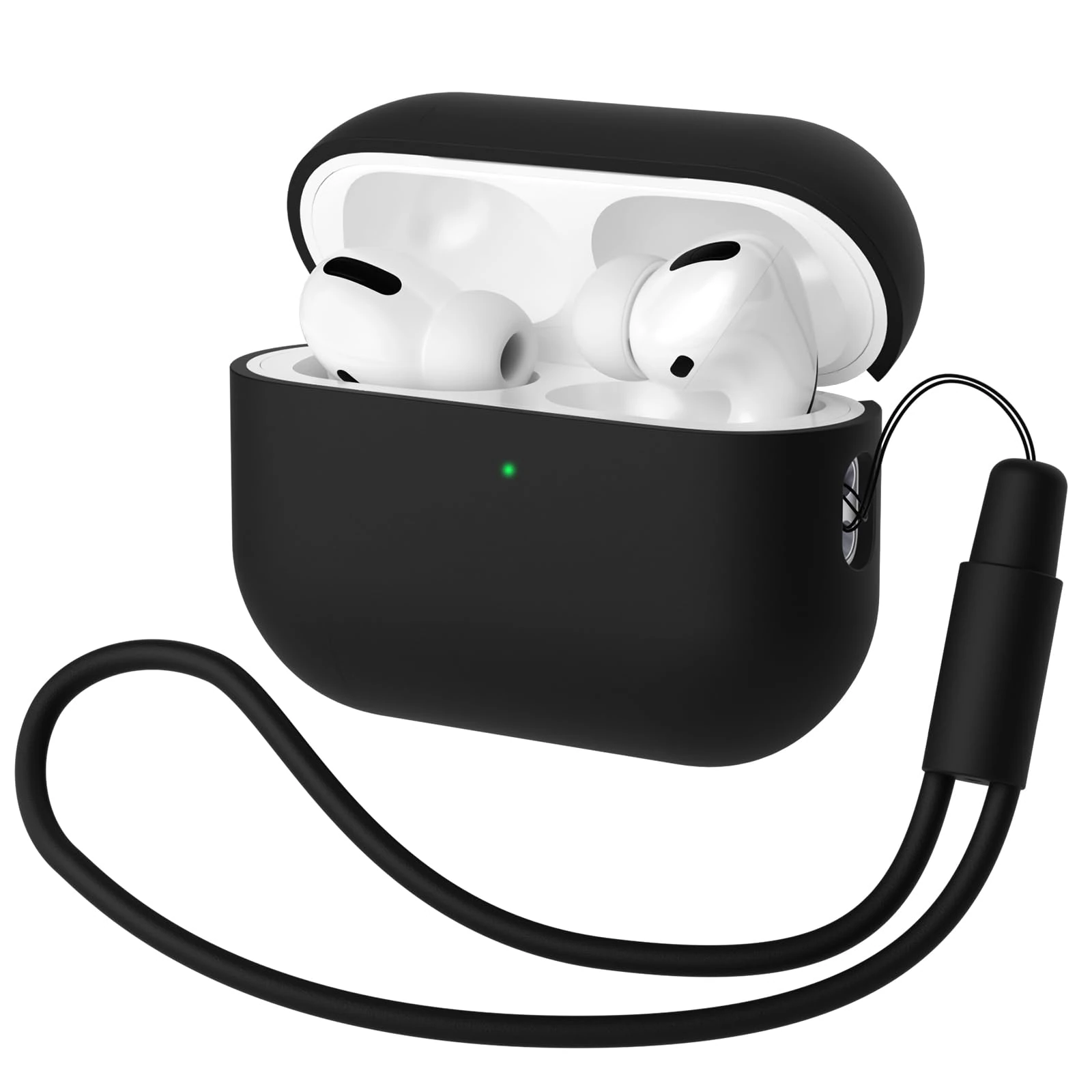 Mocarheri Case Cover for AirPods Pro 2 (2022), Protective Silicone Case, Ultra-Thin, Soft Skin Front LED Visible, Black