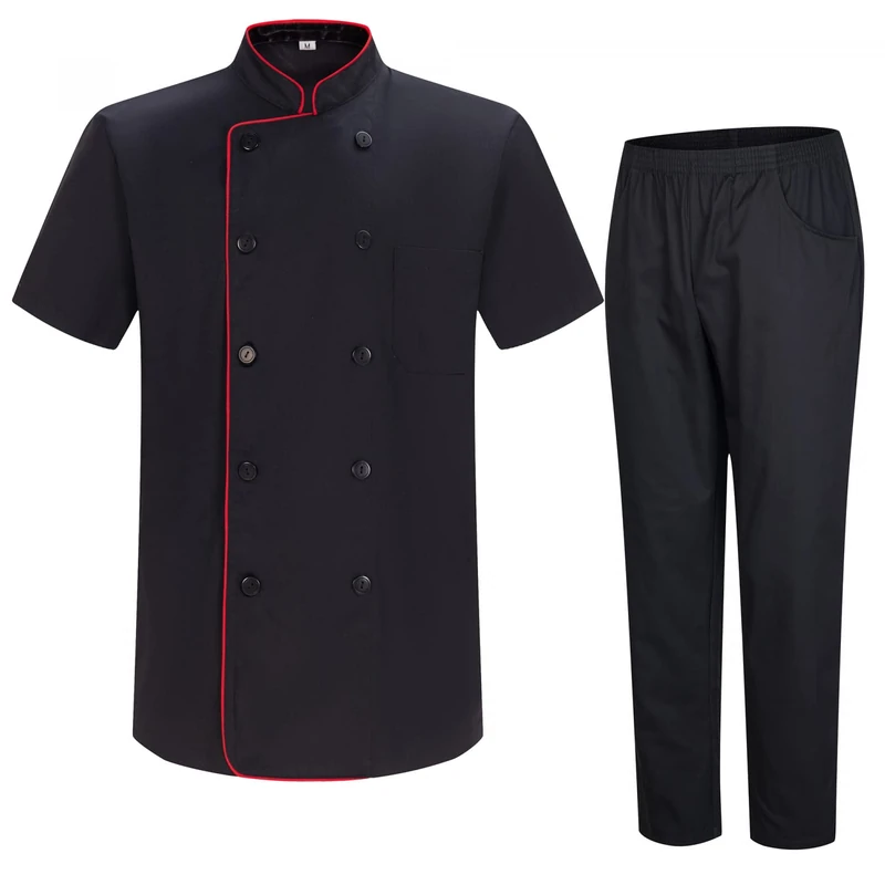 MISEMIYA - Men's Chef Jacket - Men's Chef Jacket - Hospitality Uniform -Ref.8421B - Small, Chef Jackets and Pants 8421B8 - Black