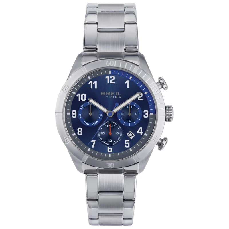 Breil - Mate Watches for Men, Silver/Blue, One Size, Bracelet