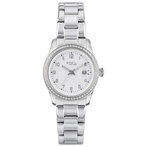 Breil EW0600 Women's Watch Classic Elegance Dial White Movement Only Time Quartz E Bracelet Steel Silver, Silver/White, Modern, Casual