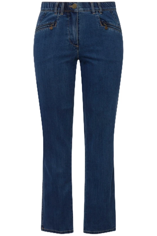 Ulla Popken Women's Mony Jeans, Blue Denim, 56W x 32L