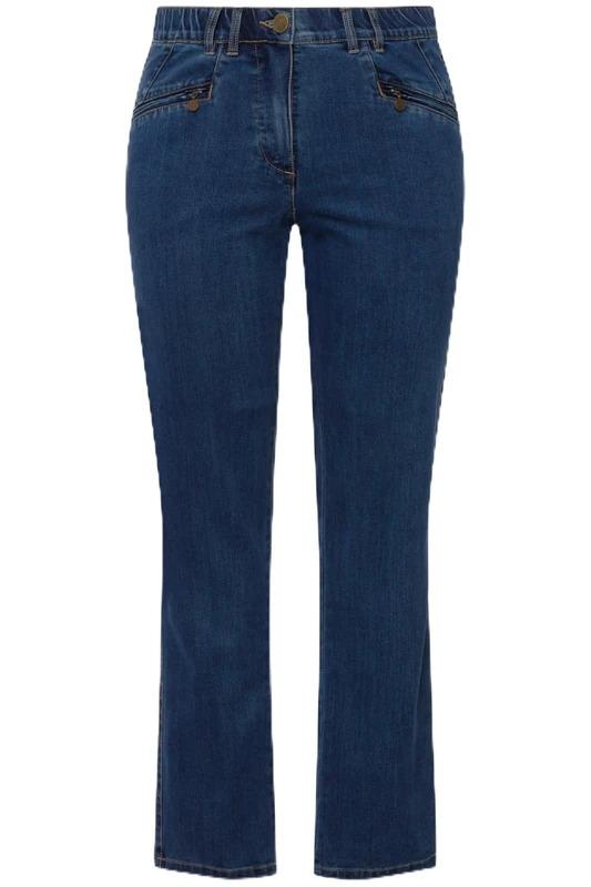 Ulla Popken Women's Mony Jeans, Blue Denim, 32W x 34L