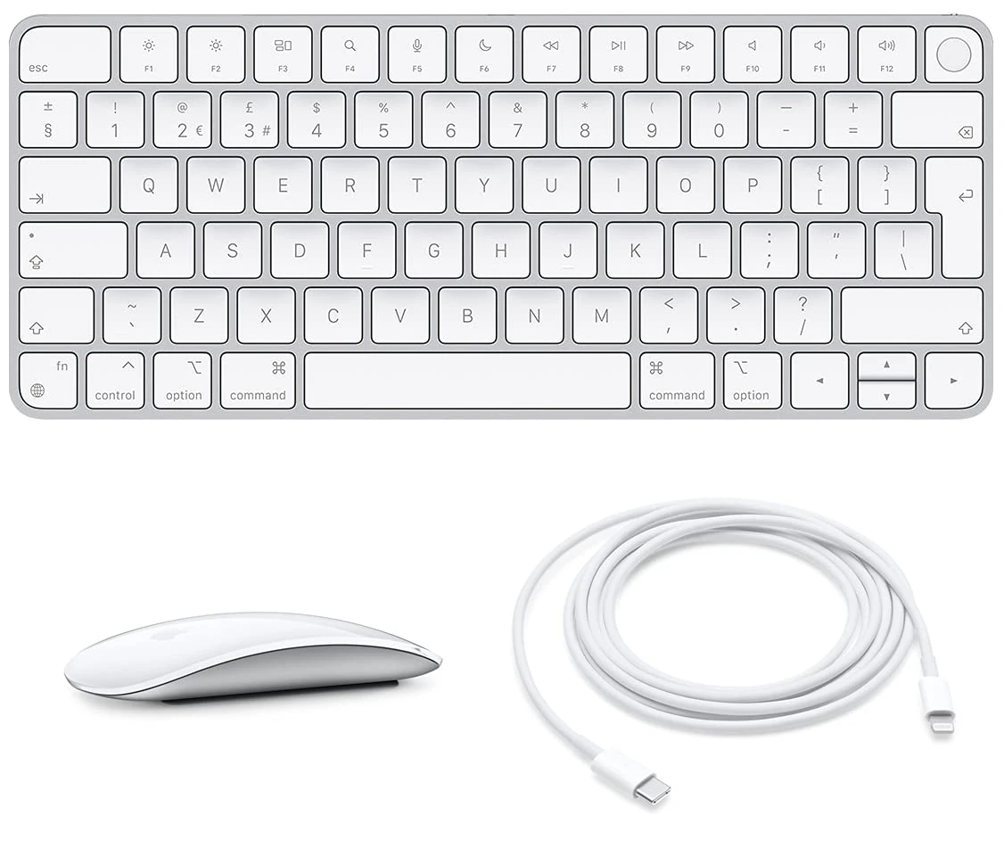 Apple Magic Keyboard and Mouse with Touch ID - British English - Silver (Renewed)