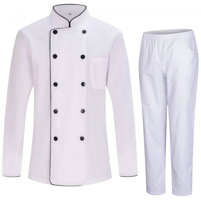 MISEMIYA - Men's Chef Jacket - Men's Chef Jacket - Hospitality Uniform -Ref.842 - Large, Chef Jackets and Pants 842B8 - White