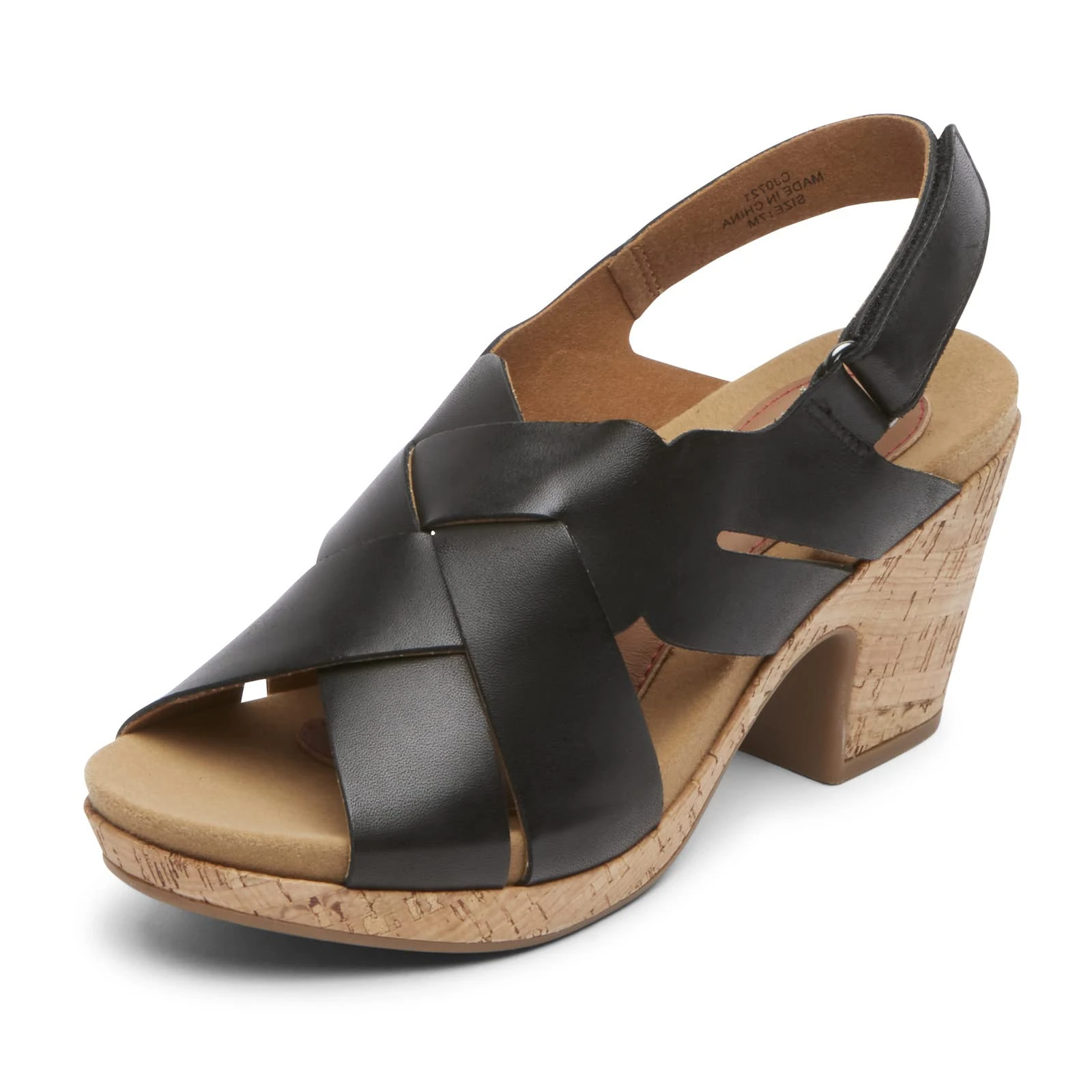 Cobb Hill Women's Alleah Sling Sandal, Black Leather, 5 Wide