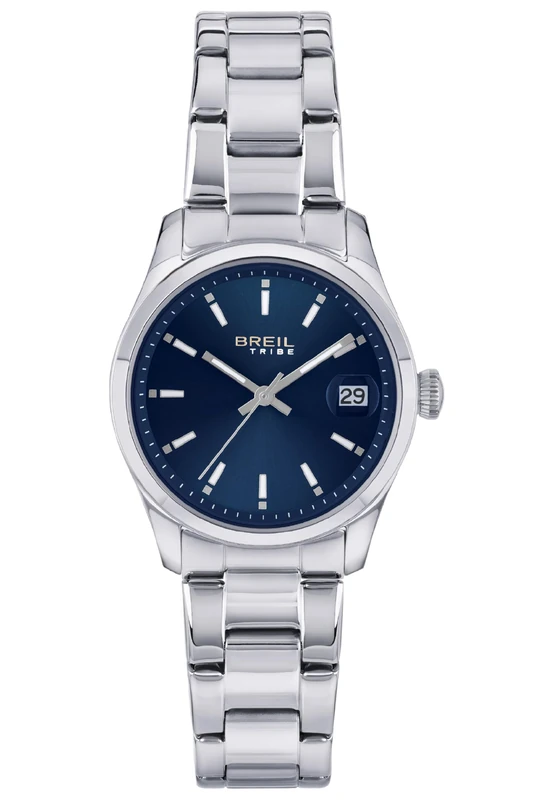 Breil Classic Elegance EW0597 Women's Watch Stainless Steel Silver Blue 32 mm Water Resistance 5 Bar, Silver-Blue, Standard Size, Bracelet