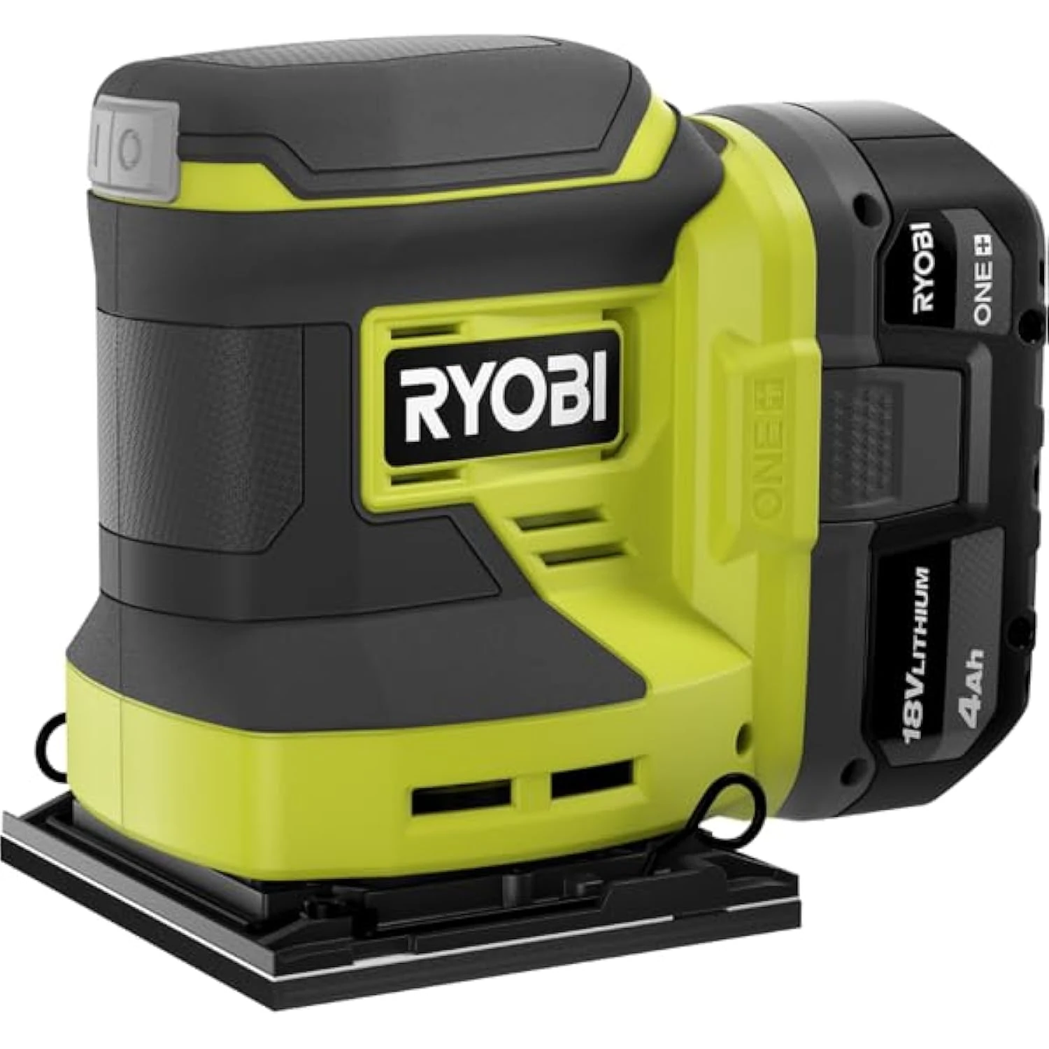 RYOBI ONE+ 1/4 Sheet Sander Kit - 14000 OPM, Quick Paper Change, Dust Collection, 18V Battery & Charger, PCL401B