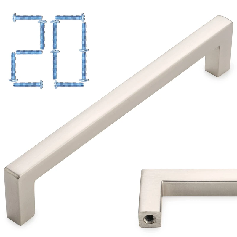 KOOFIZO 20 Pack 5 in Brushed Nickel Cabinet Pulls Handles Door Drawer 1816