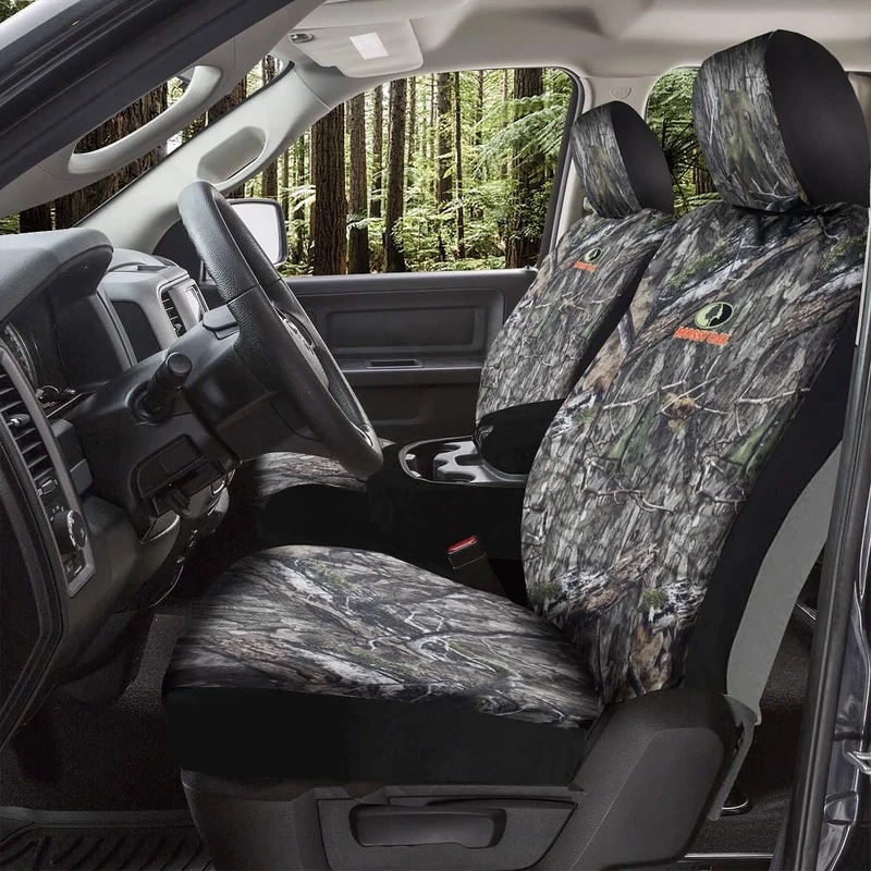 Mossy Oak Camo Seat Covers Low Back - Made with Rip-Stop Oxford Fabric, Airbag Compatible, Universial Fit Most Bucket Seats - Official Licensed Product