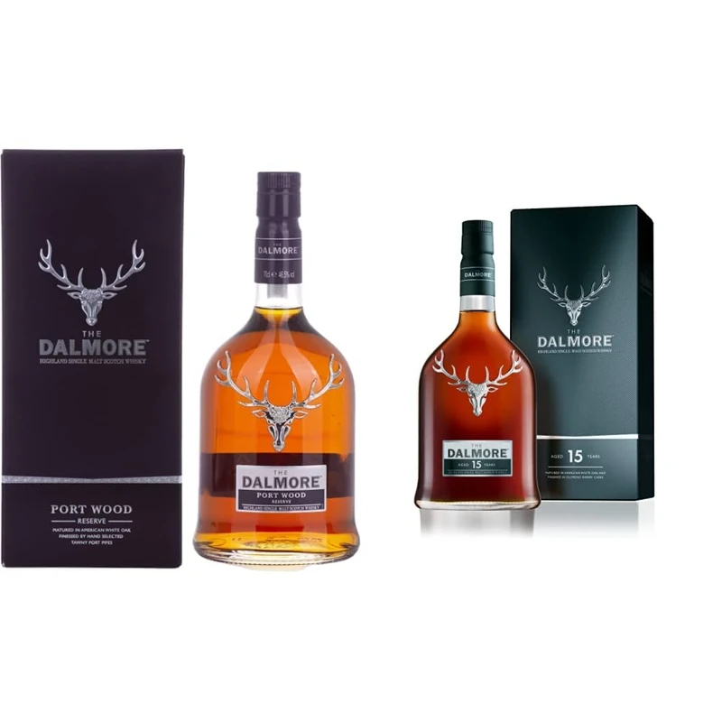 The Dalmore Port Wood Reserve Whisky, 70 cl & Dalmore 15 Year Old Single Malt Whisky, 0.7L