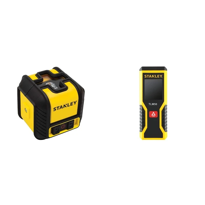 STANLEY Cubix Cross Line Red Beam Laser STHT77498-1 & Laser Distance Measurer 15M (TLM50) STHT1-77409
