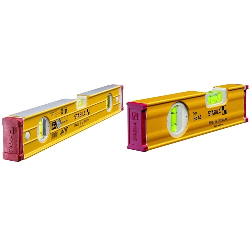 Stabila 96-2-40 Level 3 Vial 40cm / 16in 15225 & 80A Type 80 AS Spirit Level, 20 cm