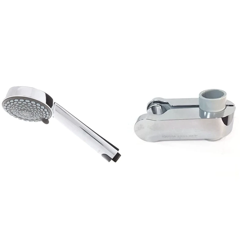 Aqualisa 901506 Harmony Handset/Shower Head, Chrome & Pinch Grip Sliding handset Holder - 25mm - Chrome/Grey