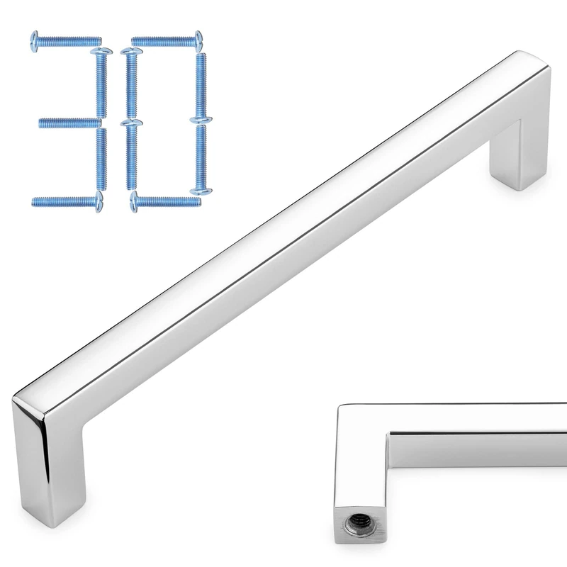KOOFIZO 30 Pack 5 in Polished Chrome Cabinet Pulls Handles Door Drawer 1816