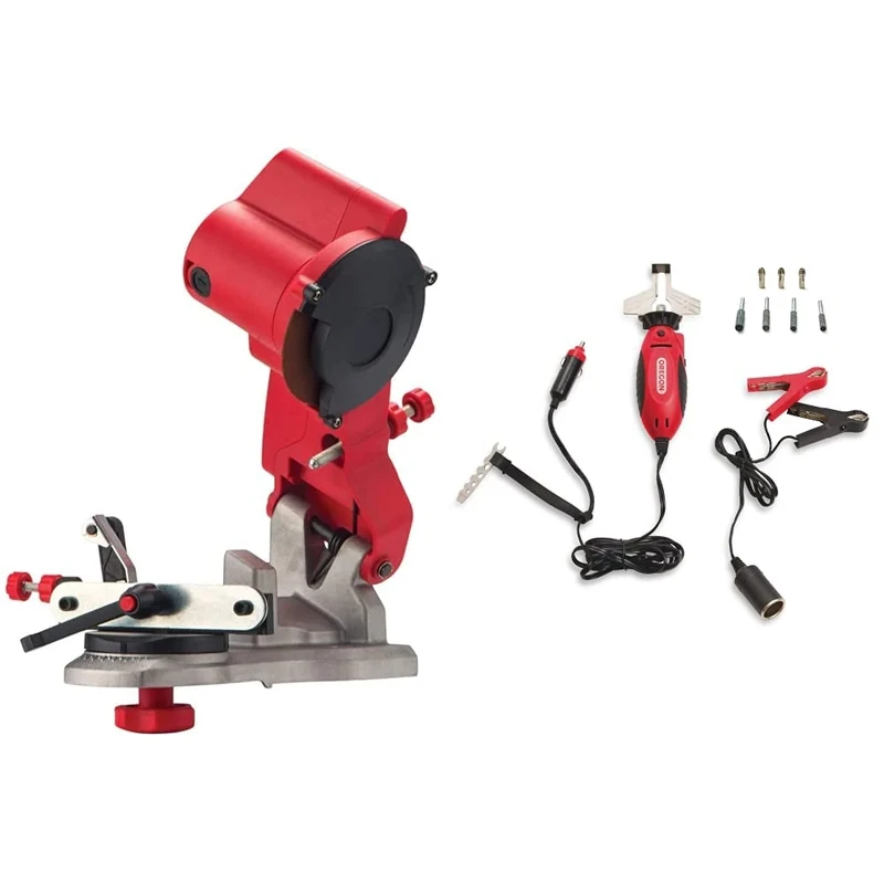 Oregon Professional Chainsaw Sharpening Device & 12V Sure Sharp Electric Chainsaw Chain Sharpener & Chain Grinder, Universal Chain Saw Sharpening Device & Maintenance Sharpening Tool (585015)