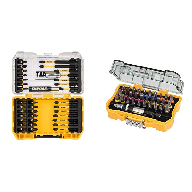 DEWALT DT70731T Screw Driving Set & DT7969-QZ, 32 Piece XR Professional Magnetic Screwdriver Bit Accessory Set, Yellow