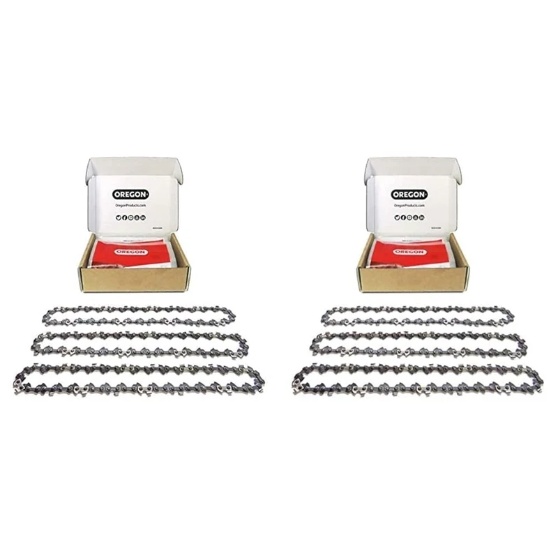Oregon 3-Pack Chainsaw Chain for 14-Inch (35 cm) Bar -50 Drive Links & 3-Pack Pole Saw Chains for 10-Inch (25 cm) Bar - 40 Drive Links – Low-Kickback Chainsaw Chains fit Black & Decker (91P040X3)