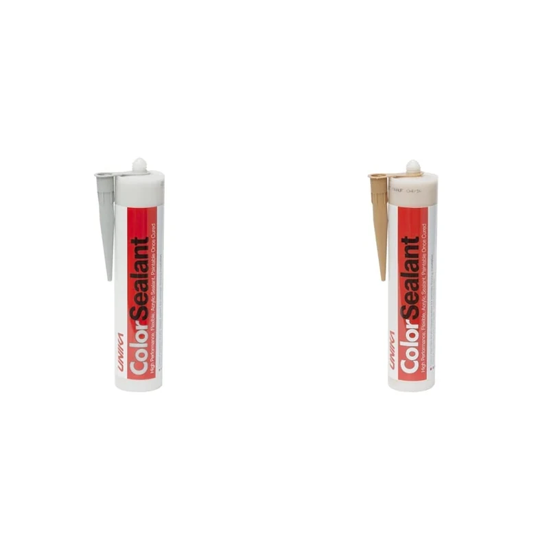 Unika ColorSealant CS4218-AZ Acrylic Gap Filler and Sealant, Grey, 0.57 kg & Unika CS4222-AZ Acrylic Gap Filler and Sealant, Medium Oak, 0.57 kg - Image 1