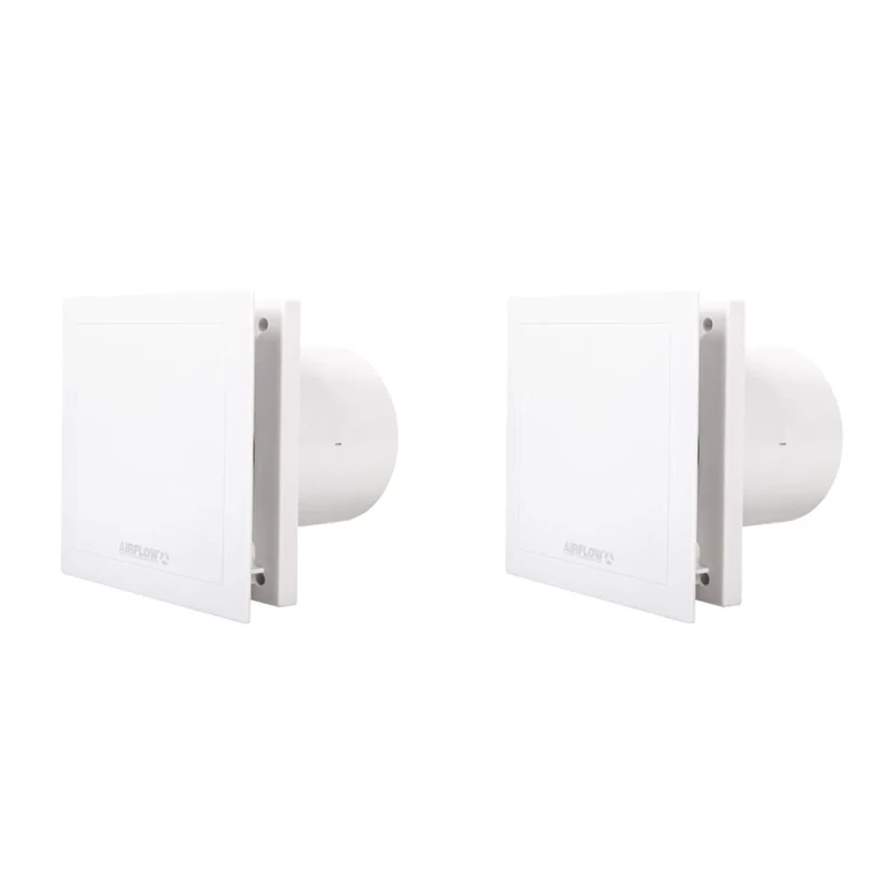 Airflow QT100T (9041260) Quiet Timer Version Two Speed 100mm Extractor Fan, 9 W, White, Spigot & QT100B (9041259) Quiet Basic Version Two Speed 100mm Extractor Fan, White, Spigot
