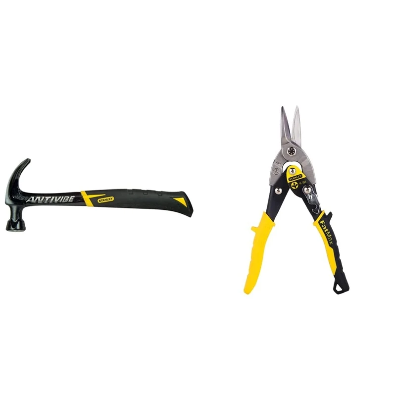 Stanley FMHT1-51275 1FatMax XL AVX Curve Claw Hammer & Aviation Snips – Straight Cut (2-14-563)