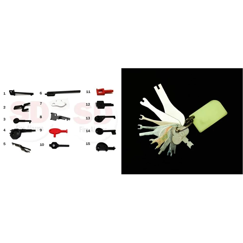 Fire Alarm Engineers Pack - 15 Call Point Test Keys & Emergency Lighting Test Keys **Engineers Pack** Emergency Light Test Keys X11