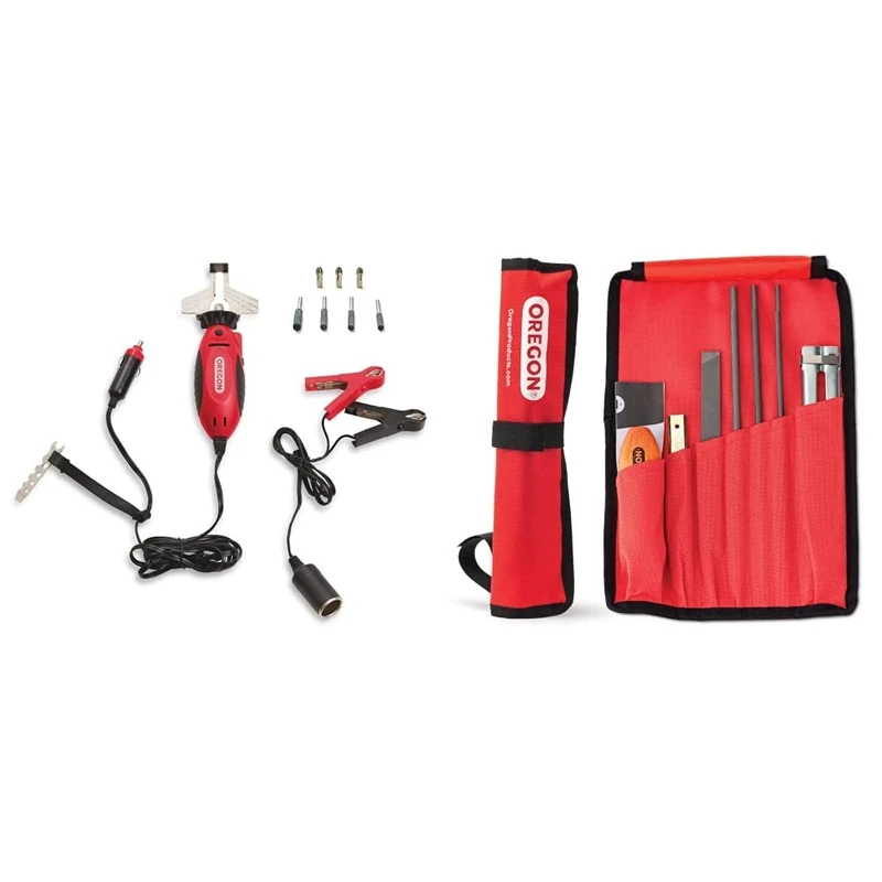 Oregon 12V Sure Sharp Electric Chainsaw Chain Sharpener & Chain Grinder & Universal Chainsaw Field Sharpening Kit, Chainsaw Chain Sharpener with 5/32-Inch (4 mm), 3/16-Inch (4.8 mm), (617067)