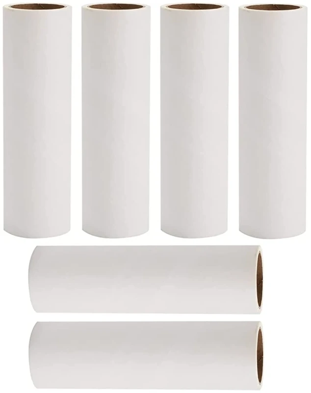 Tahbarshi Lint Roller Refills, 6 Pack Large 16 cm Lint Roller Replacement Rolls, Pre-Cut Extra Sticky 360 Sheets, for Removing Pet Hair Fuzz Dust Debris from Clothes Carpet Car Sofa