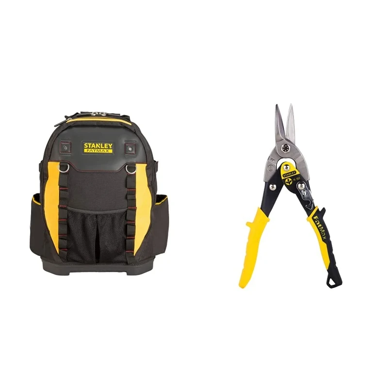 Stanley 1-95-611 Fatmax Tool Backpack & Aviation Snips – Straight Cut (2-14-563)