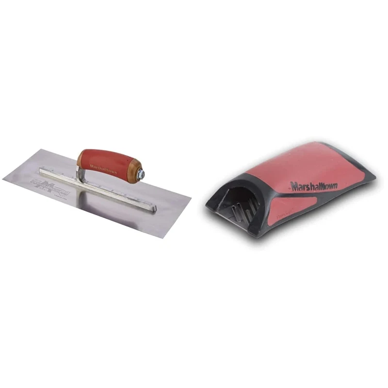 Marshalltown MPB13SSD 13-inch Pre-Worn Stainless Steel Plasterers Trowel & DR390 Dry Wall Rasp without Rails