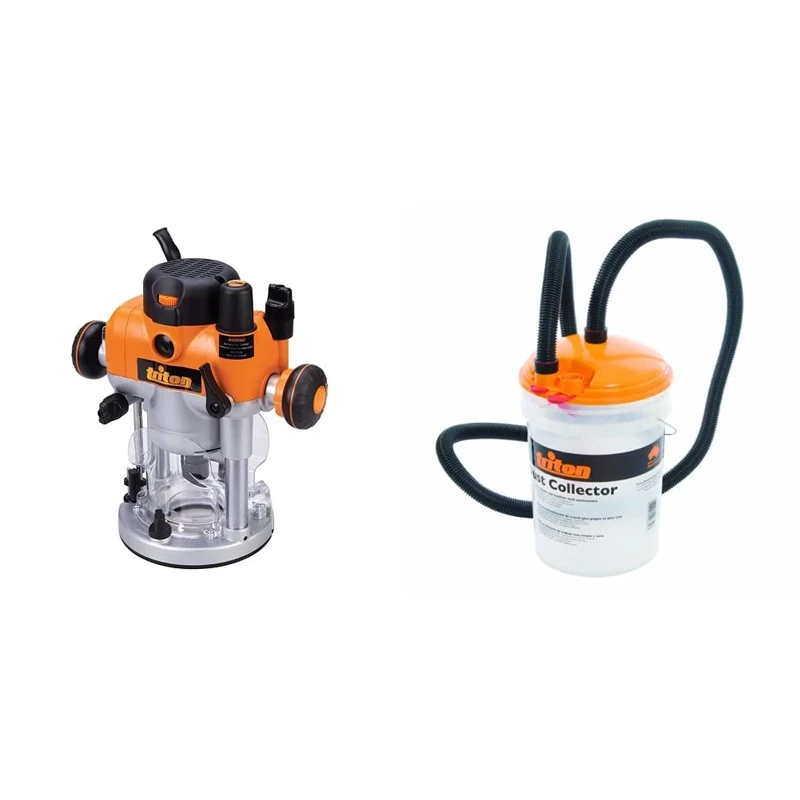 Triton 2400W Dual Mode Precision Plunge Router TRA001 (330165) & Dust Collection Bucket 23Ltr DCA300 (330055)