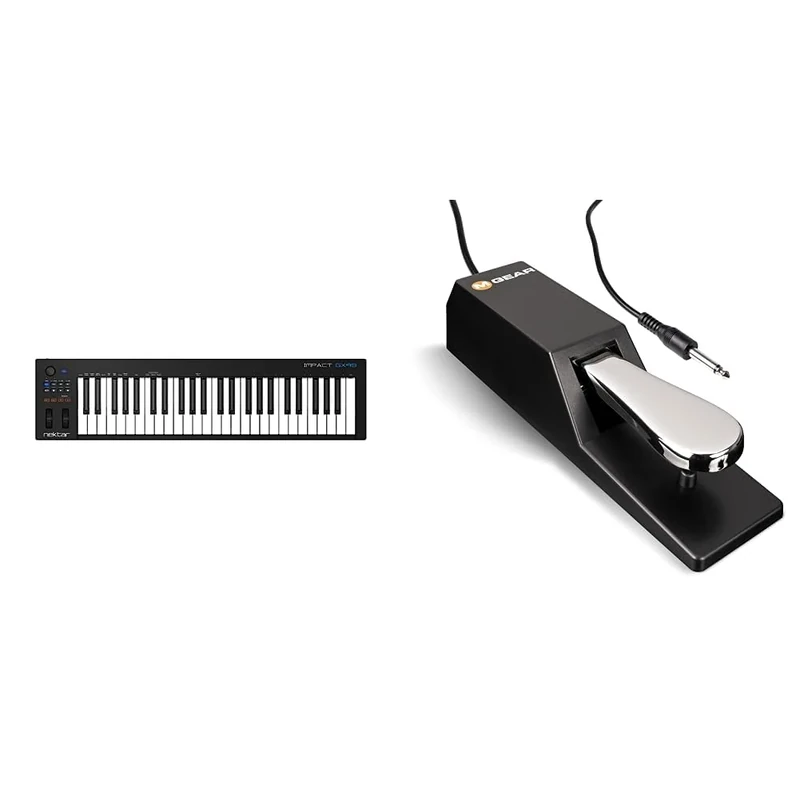 Nektar Impact GX49 USB MIDI Controller Keyboard with Nektar DAW Integration & M-Audio SP-2 - Universal Sustain Pedal with Piano Style Action, The Ideal Accessory for MIDI Keyboards