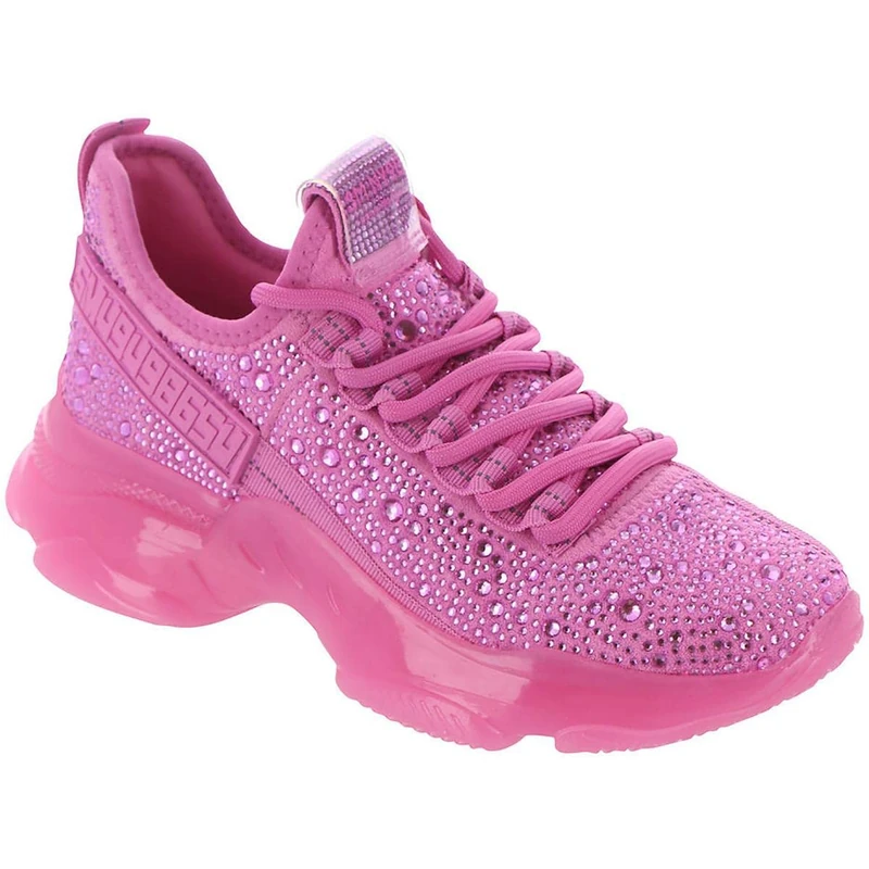 Steve Madden Women's Maxima Sneaker, Pink Rhinestone, 4 UK
